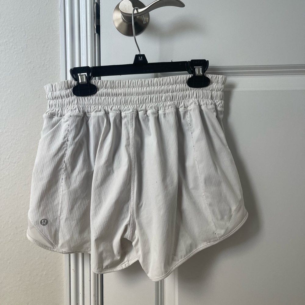 Lululemon white hotty hot high rise lined short 4” - Picture 2 of 3